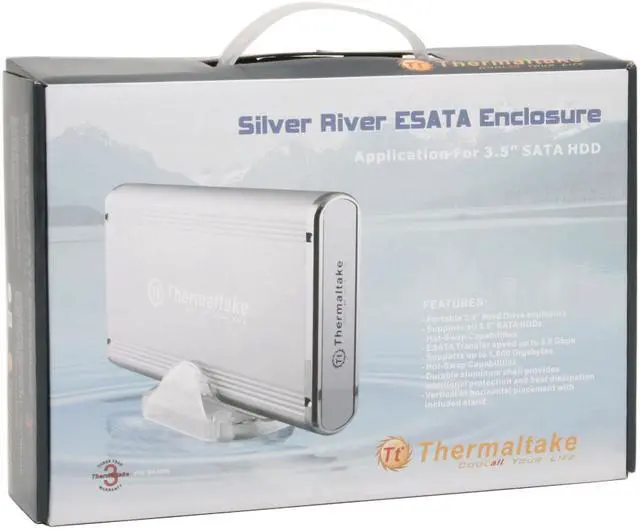 Alt view image 5 of 5 - Thermaltake EA3006 Aluminum 3.5" Silver SATA eSATA External Enclosure