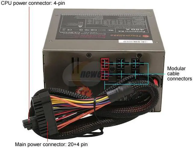 Alt view image 3 of 9 - Thermaltake Purepower RX W0144RU 600W ATX12V / EPS12V SLI Ready CrossFire Ready Modular Active PFC Power Supply
