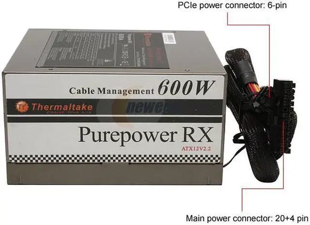 Alt view image 4 of 9 - Thermaltake Purepower RX W0144RU 600W ATX12V / EPS12V SLI Ready CrossFire Ready Modular Active PFC Power Supply