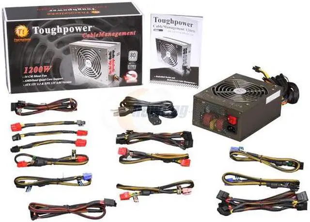 Alt view image 7 of 7 - Thermaltake Toughpower W0133RU 1200W ATX12V / EPS12V SLI Certified CrossFire Ready 80 PLUS Certified Modular Active PFC Power Supply GeForce GTX 480 Certified