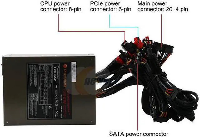 Alt view image 3 of 8 - Thermaltake Toughpower W0156RU 1200 W ATX12V / EPS12V SLI Ready CrossFire Certified 80 PLUS BRONZE Certified Active PFC Power Supply