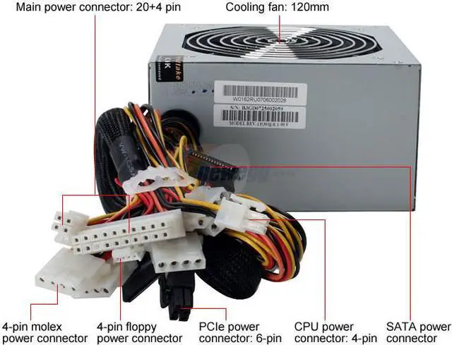 Alt view image 3 of 8 - Thermaltake Litpower W0162RU 400 W ATX12V Ver2.2 Power Supply