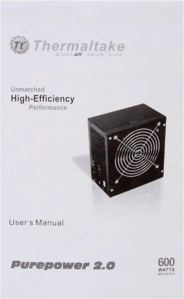 Alt view image 9 of 10 - Thermaltake Purepower W0121RU 600W ATX12V V2.0 SLI Ready CrossFire Ready Power Supply