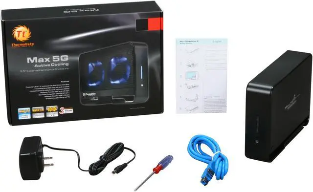 Alt view image 6 of 6 - Thermaltake ST0020U Steel Mesh & Ruggedized Plastic 3.5" Black SATA I/II/III USB 3.0 Max 5G External Enclosure