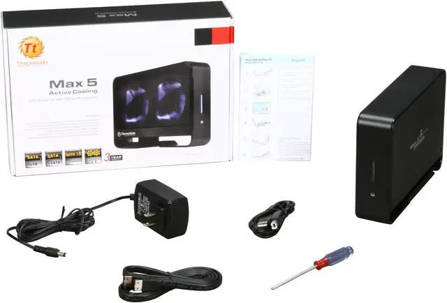 Alt view image 6 of 6 - Thermaltake ST0021U Steel Mesh & Ruggedized Plastic 3.5" Black SATA I/II/III USB 2.0 & eSATA Max 5 External Enclosure