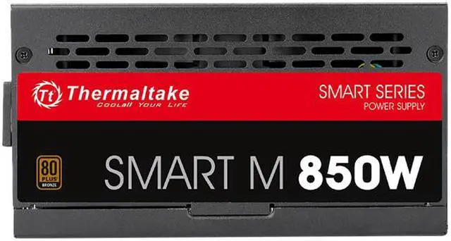 Alt view image 3 of 7 - Thermaltake SMART M Series SP-850M 850 W Intel ATX 12V 2.3 SLI Certified CrossFire Certified 80 PLUS BRONZE Certified Semi-Modular Active PFC Power Supply