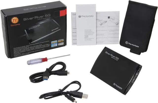 Alt view image 6 of 6 - Thermaltake Silver River 5G ST0024Z Aluminum 2.5" Black SATA I/II/III USB 3.0 External Enclosure