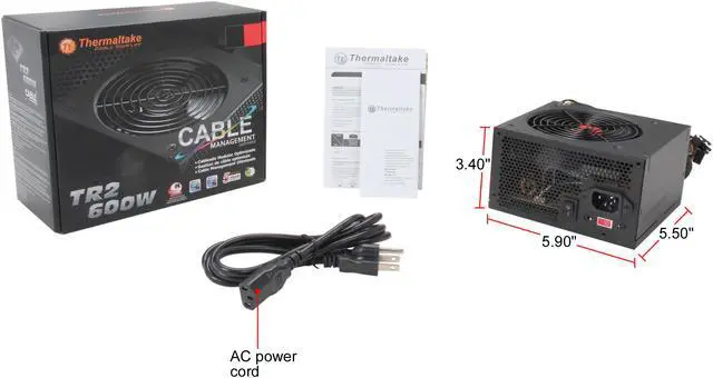 Alt view image 7 of 7 - Thermaltake TR2 TR-600 600 W ATX12V v2.3 SLI Ready CrossFire Ready Power Supply