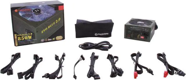 Alt view image 7 of 7 - Thermaltake EVO BLUE 2.0 EVO-850MPCGUS-A 850 W ATX12V / EPS12V SLI Certified CrossFire Ready 80 PLUS GOLD Certified Modular Active PFC Power Supply