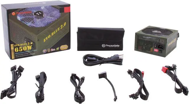 Alt view image 7 of 7 - Thermaltake EVO BLUE 2.0 EVO-650MPCGUS-A 650 W ATX12V / EPS12V SLI Certified CrossFire Ready 80 PLUS GOLD Certified Modular Active PFC Power Supply