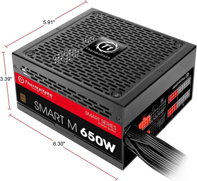 Alt view image 3 of 8 - Thermaltake Smart M Series SP-650M 650 W Intel ATX 12V V2.3 & EPS 12V SLI Ready CrossFire Ready 80 PLUS BRONZE Certified Semi-Modular Active PFC Power Supply