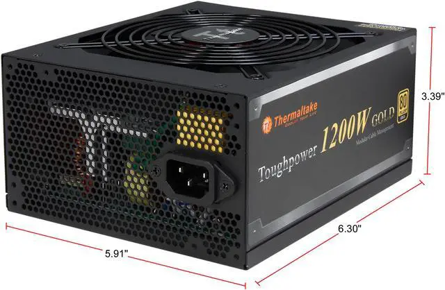 Alt view image 2 of 8 - Thermaltake Toughpower 1200W Gold PS-TPD-1200MPCGUS-1 1200 W ATX12V / EPS12V 80 PLUS GOLD Certified Semi-Modular Active PFC Power Supply