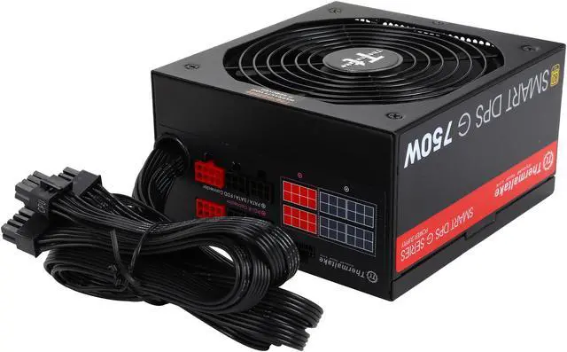 Alt view image 4 of 7 - Thermaltake Smart DPS G 750W Digital SLI/CrossFire Ready Continuous Power ATX12V v2.31 / SSI EPS v2.92 80 PLUS GOLD Certified Modular Active PFC Power Supply Haswell Ready