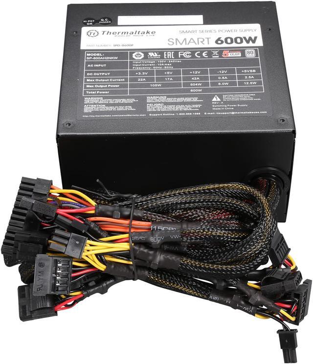 Alt view image 6 of 7 - Thermaltake Smart Series 600W SLI / CrossFire Ready Continuous Power ATX12V V2.3 / EPS12V 80 PLUS Certified Active PFC Power Supply Haswell Ready PS-SPD-0600NPCWUS-W