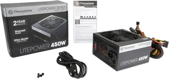 Alt view image 8 of 7 - Thermaltake Litepower 450W ATX12V v2.3 Haswell Ready 2 Year Warranty Power Supply PS-LTP-0450NPCNUS-F