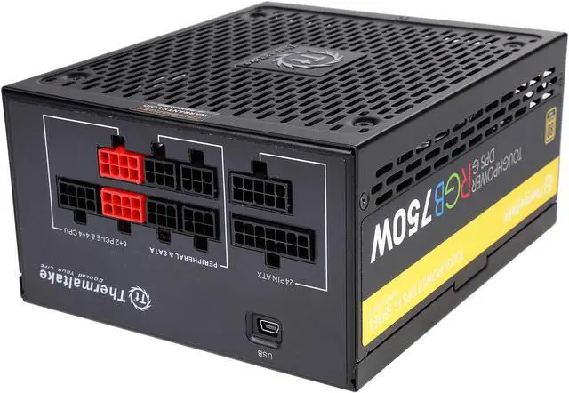 Alt view image 5 of 7 - Thermaltake Toughpower DPS G RGB 750W Digital SPM Monitoring Software SLI/CrossFire Ready Continuous Power ATX12V v2.31 / SSI EPS v2.92 80 PLUS GOLD Certified Full Modular VR Ready Power Supply