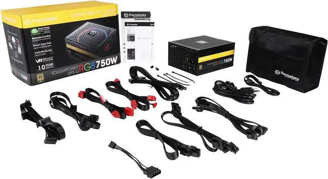 Alt view image 8 of 7 - Thermaltake Toughpower DPS G RGB 750W Digital SPM Monitoring Software SLI/CrossFire Ready Continuous Power ATX12V v2.31 / SSI EPS v2.92 80 PLUS GOLD Certified Full Modular VR Ready Power Supply
