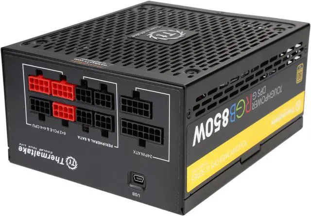 Alt view image 5 of 7 - Thermaltake Toughpower DPS G RGB 850W Digital SPM Monitoring Software SLI/CrossFire Ready Continuous Power ATX12V v2.31 / SSI EPS v2.92 80 PLUS GOLD Certified Full Modular VR Ready Power Supply