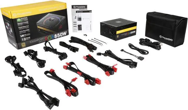 Alt view image 8 of 7 - Thermaltake Toughpower DPS G RGB 850W Digital SPM Monitoring Software SLI/CrossFire Ready Continuous Power ATX12V v2.31 / SSI EPS v2.92 80 PLUS GOLD Certified Full Modular VR Ready Power Supply
