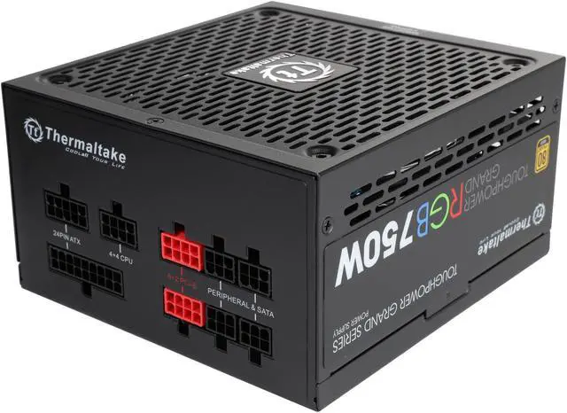 Alt view image 5 of 8 - Thermaltake Toughpower Grand RGB 750W Smart Zero Fan SLI/CrossFire Ready Continuous Power ATX12V v2.4 / EPS v2.92 80 PLUS GOLD Certified Full Modular Power Supply PS-TPG-0750FPCGUS-R