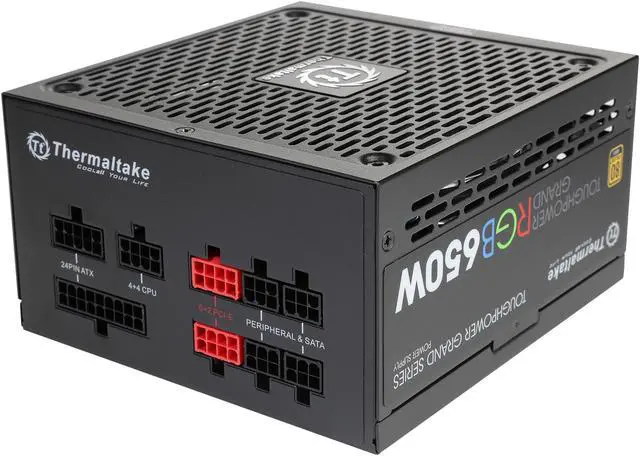Alt view image 4 of 7 - Thermaltake Toughpower Grand RGB 650W Smart Zero Fan SLI/CrossFire Ready Continuous Power ATX12V v2.4 / EPS v2.92 80 PLUS GOLD Certified Full Modular Power Supply PS-TPG-0650FPCGUS-R