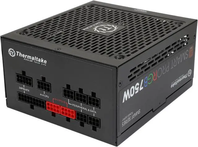 Alt view image 5 of 7 - Thermaltake Smart Pro RGB 750W Smart Zero Fan SLI/CrossFire Ready Continuous Power ATX12V v2.4 / EPS v2.92 80 PLUS Bronze Certified Full Modular Power Supply PS-SPR-0750FPCBUS-R