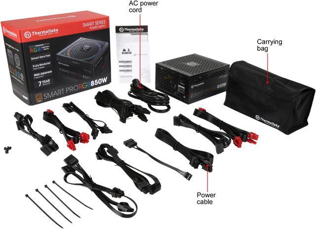 Alt view image 8 of 7 - Thermaltake Smart Pro RGB 850W Smart Zero Fan SLI/CrossFire Ready Continuous Power ATX12V v2.4 / EPS v2.92 80 PLUS Bronze Certified Full Modular Power Supply PS-SPR-0850FPCBUS-R