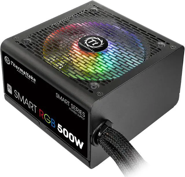 Alt view image 2 of 11 - Thermaltake Smart RGB Series 500W SLI/CrossFire Ready Continuous Power ATX 12V V2.3 80 PLUS Certified 5 Year Warranty Active PFC Power Supply Haswell Ready PS-SPR-0500NHFAWU-1
