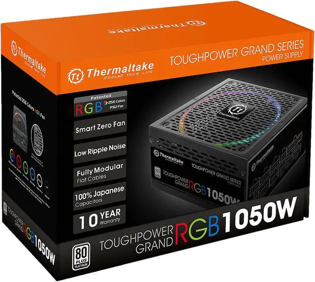 Alt view image 11 of 11 - Thermaltake Toughpower Grand RGB 1050W SLI/CrossFire Ready Continuous Power RGB LED Smart Zero Fan ATX12V v2.4 / EPS v2.92 80 PLUS PLATINUM Certified 10 Year Warranty Full Modular Power Supply PS-TPG-1050F1FAPU-1