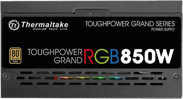 Alt view image 8 of 13 - Thermaltake Toughpower Grand RGB 850W Gold RGB Sync Edition SLI/CrossFire Ready Continuous Power Smart Zero Fan ATX12V v2.4 / EPS v2.92 80 PLUS GOLD Certified 10 Year Warranty Full Modular Power Supply PS-TPG-0850FPCGUS-S