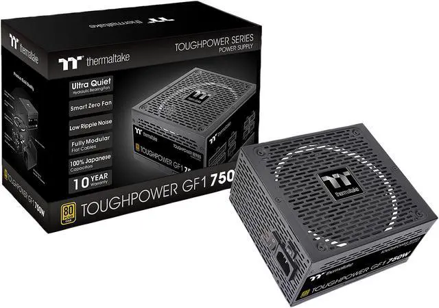 Alt view image 8 of 9 - Thermaltake Toughpower GF1 750W 80+ Gold SLI/Crossfire Ready Ultra Quiet 140mm Hydraulic Bearing Smart Zero Fan Full Modular Power Supply 10 Year Warranty - PS-TPD-0750FNFAGU-1