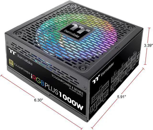 Alt view image 16 of 16 - Thermaltake Toughpower iRGB PLUS 1000W 80+ Gold SLI/ CrossFire Ready RGB LED ATX12V v2.4/ EPS v2.92 10 Year Warranty Fully Modular Digital Power Supply PS-TPI-1000F3FDGU-1