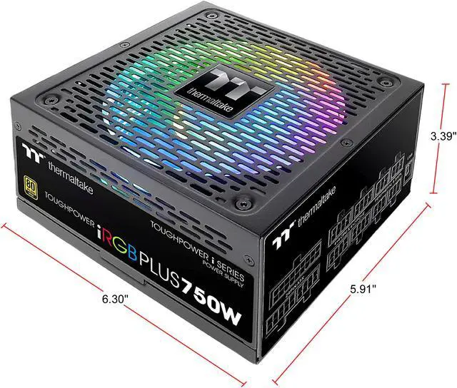 Alt view image 16 of 16 - Thermaltake Toughpower iRGB PLUS 750W 80+ Gold SLI/ CrossFire Ready RGB LED ATX12V v2.4/ EPS v2.92 10 Year Warranty Fully Modular Digital Power Supply PS-TPI-0750F3FDGU-1