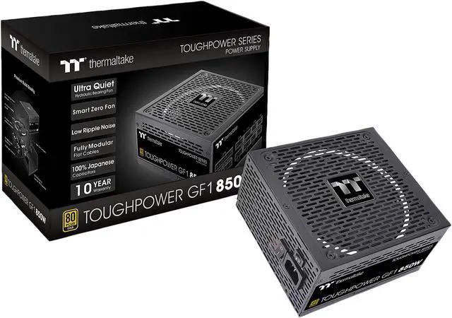Alt view image 10 of 11 - Thermaltake Toughpower GF1 850W 80+ Gold SLI/Crossfire Ready Ultra Quiet 140mm Hydraulic Bearing Smart Zero Fan Full Modular Power Supply 10 Year Warranty - PS-TPD-0850FNFAGU-1