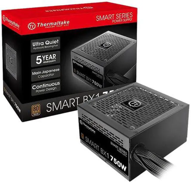 Alt view image 2 of 3 - Thermaltake Smart BX1 750W ATX 12V v2.3 and EPS v2.92 80 PLUS BRONZE Certified Non-Modular Active PFC Power Supply, PS-SPD-0750NNFABU-1