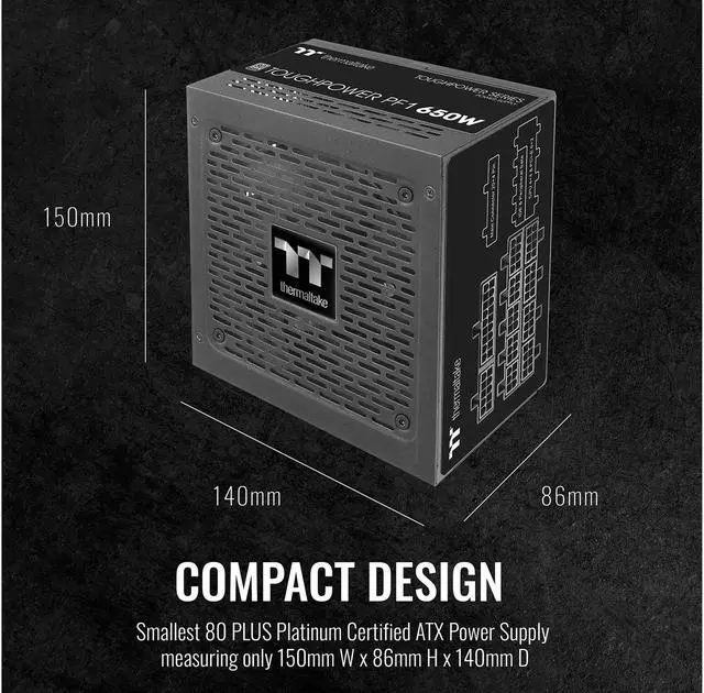 Alt view image 8 of 10 - Thermaltake Toughpower PF1 850W 80+ Platinum Single Side SMD Compact Design Ultra Quiet 120mm Hydraulic Bearing Smart Zero Fan Full Modular Power Supply 10 Year Warranty, PS-TPD-0850FNFAPU-1