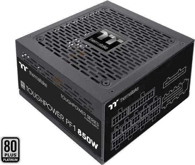 Main image of Thermaltake Toughpower PF1 850W 80+ Platinum Single Side SMD Compact Design Ultra Quiet 120mm Hydraulic Bearing Smart Zero Fan Full Modular Power Supply 10 Year Warranty, PS-TPD-0850FNFAPU-1