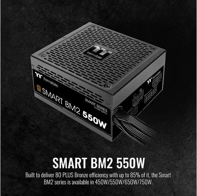 Alt view image 9 of 20 - Thermaltake Smart BM2 550W 80+ Bronze Intel Skylake’s C6/C7 States & ErP Ready 140mm Quiet Fan Japanese Capacitor Semi Modular Power Supply 5 Year Warranty, PS-SPD-0550MNFABU-1