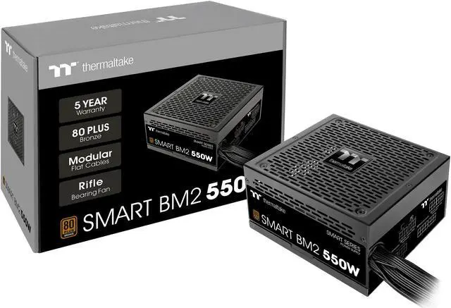 Alt view image 14 of 20 - Thermaltake Smart BM2 550W 80+ Bronze Intel Skylake’s C6/C7 States & ErP Ready 140mm Quiet Fan Japanese Capacitor Semi Modular Power Supply 5 Year Warranty, PS-SPD-0550MNFABU-1
