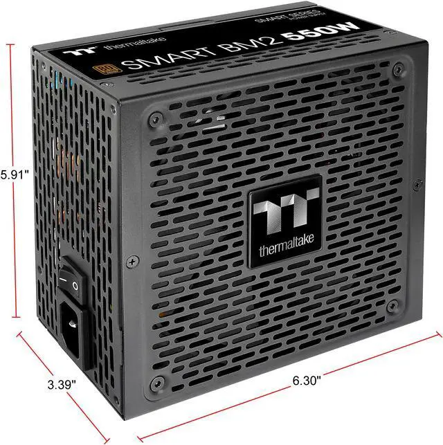 Alt view image 2 of 20 - Thermaltake Smart BM2 550W 80+ Bronze Intel Skylake’s C6/C7 States & ErP Ready 140mm Quiet Fan Japanese Capacitor Semi Modular Power Supply 5 Year Warranty, PS-SPD-0550MNFABU-1