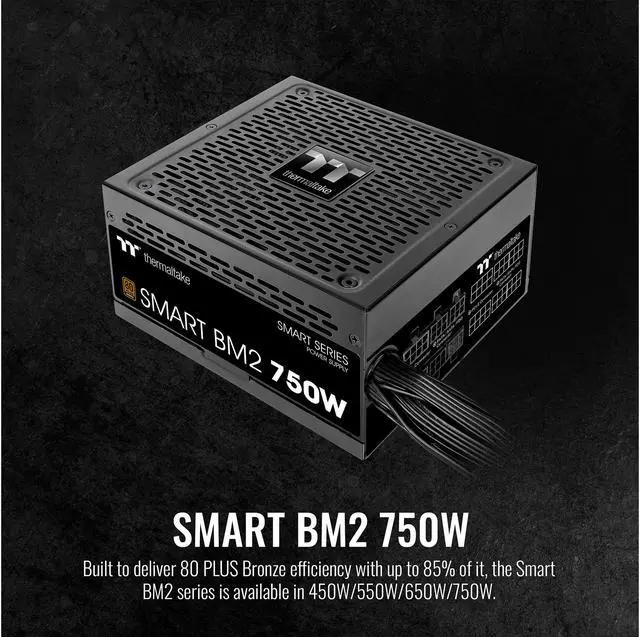 Alt view image 9 of 14 - Thermaltake Smart BM2 750W 80+ Bronze Intel Skylake’s C6/C7 States & ErP Ready 140mm Quiet Fan Japanese Capacitor Semi Modular Power Supply 5 Year Warranty, PS-SPD-0750MNFABU-1