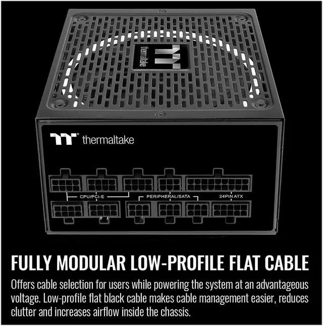 Alt view image 5 of 7 - Thermaltake Toughpower GF1 1200W 80+ Gold Analog Controlled SLI Full Modular Power Supply, Ultra Quiet 140mm Hydraulic Bearing Fan, Smart Zero Fan, 100% JP CAP PS-TPD-1200FNFAGU-1