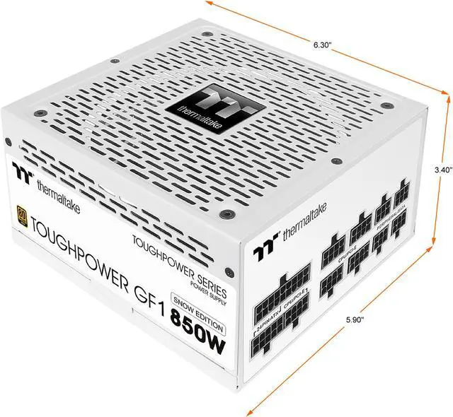 Alt view image 2 of 6 - Thermaltake Toughpower GF1 Series PS-TPD-0850FNFAGU-W 850 W ATX 12V v2.4 / EPS v2.92 80 PLUS GOLD Certified Full Modular Active PFC Power Supply - TT Premium Edition