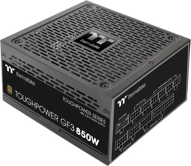 Main image of Thermaltake Toughpower GF3 850W, ATX 3.0 Standard, PCIe Gen.5 450W 12VHPWR Connector Included, 80+ Gold Full Modular SLI/Crossfire Ready Power Supply, 10 Year Warranty, PS-TPD-0850FNFAGU-4