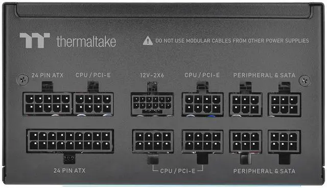 Alt view image 6 of 7 - Thermaltake Toughpower GF3 850W; ATX 3.1; Native PCIe 5.1 12V-2x6; Flat Cables; Color Matched Connectors; Japanese Main Capacitors; 135mm Fan; 80 Plus Gold Certified; Black; PS-TPD-0850FNFAGU-4