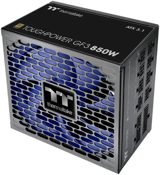 Alt view image 2 of 7 - Thermaltake Toughpower GF3 850W; ATX 3.1; Native PCIe 5.1 12V-2x6; Flat Cables; Color Matched Connectors; Japanese Main Capacitors; 135mm Fan; 80 Plus Gold Certified; Black; PS-TPD-0850FNFAGU-4