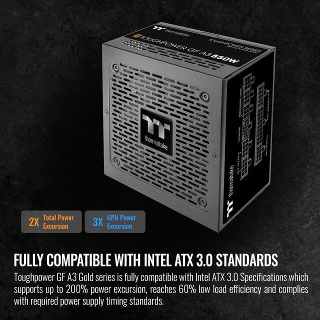 Alt view image 4 of 12 - Thermaltake Toughpower GF A3 ATX 3.0 850W 80+ Gold Full Modular SLI/Crossfile Ready Power Supply; PCIe Gen.5 450W 12VHPWR Connector Included; PS-TPD-0850FNFAGU-L)