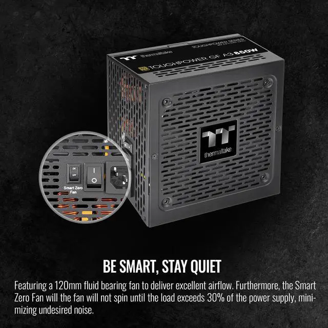 Alt view image 6 of 12 - Thermaltake Toughpower GF A3 ATX 3.0 850W 80+ Gold Full Modular SLI/Crossfile Ready Power Supply; PCIe Gen.5 450W 12VHPWR Connector Included; PS-TPD-0850FNFAGU-L)