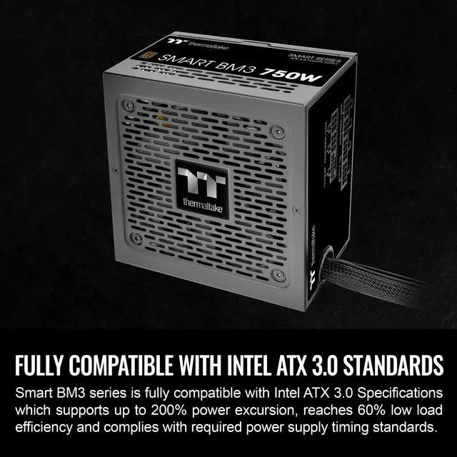 Alt view image 4 of 6 - Thermaltake Smart BM3 750W 80Plus Bronze ATX 3.0 & PCIE 5.0 Ready Semi-Modular Power Supply; 105°C/221°F Japanese Capacitor; 5 Year Warranty; PS-SPD-0750MNFABU-3