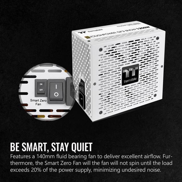 Alt view image 5 of 6 - Thermaltake Toughpower GF3 Snow Edition 1200W 80+ Gold Full Modular SLI/Crossfire Ready ATX 3.0 Standard Power Supply, PCIe Gen.5 600W 12VHPWR Connector Included, PS-TPD-1200FNFAGU-N, 10 Year Warranty